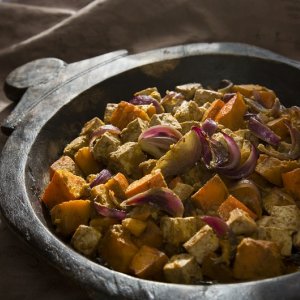 Billede af Tofu og græskar bagt i krydret miso